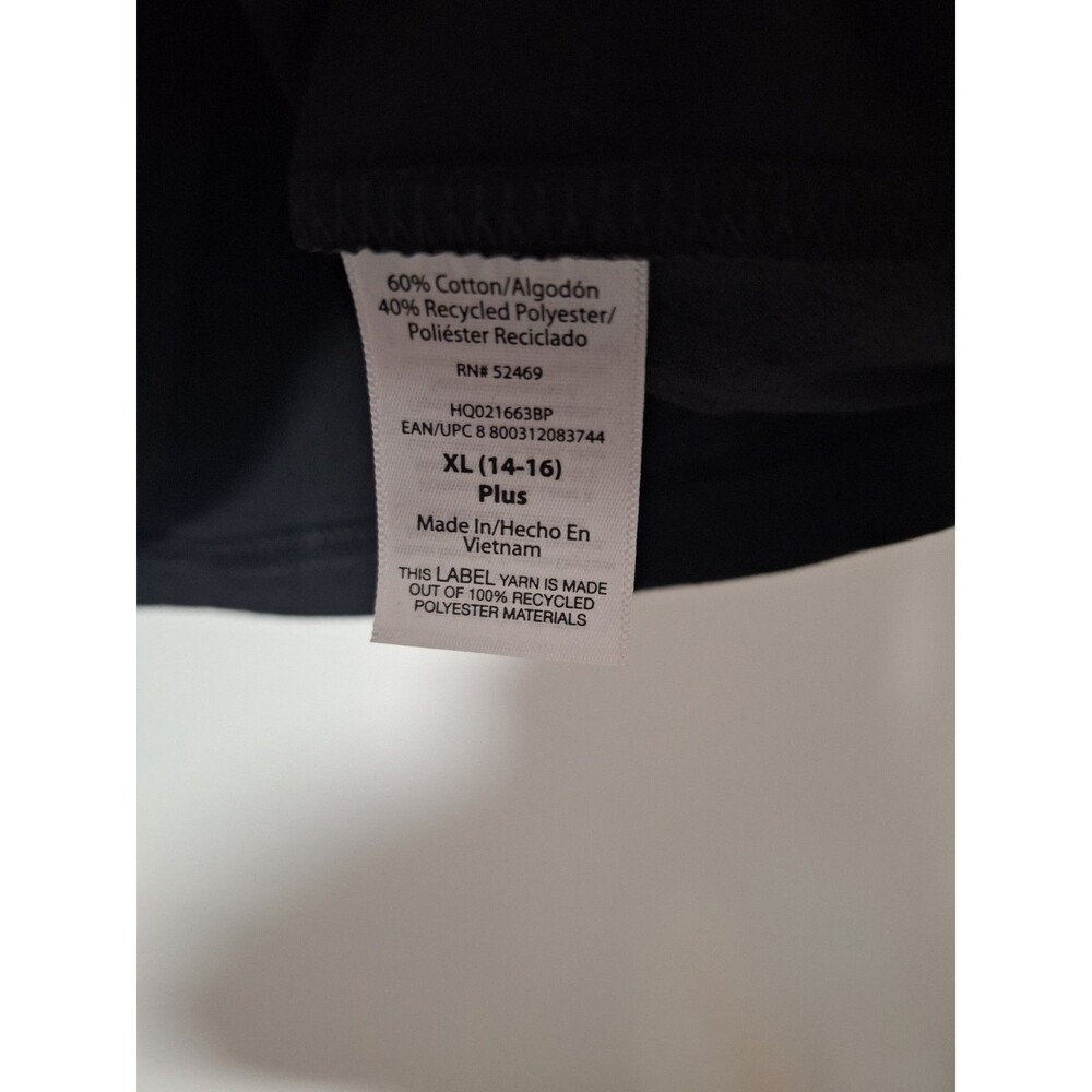 NWT Athletic Works Girls XL 14-16 Plus Graphic Tee Black Self Creation Ringer - Picture 4 of 4